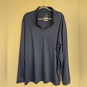 Swannies Quarter Zip Pullover Mens 2XL Navy Blue Performance Stretch Golf Top
